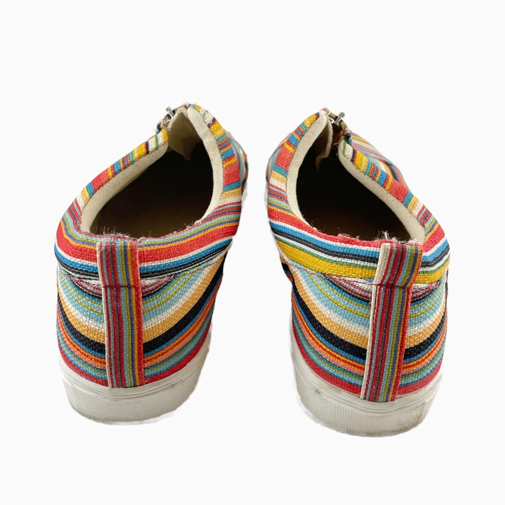 Volatile Multicolor Striped Slip-on Zip Up Canvas Sneakers - Picture 5 of 9